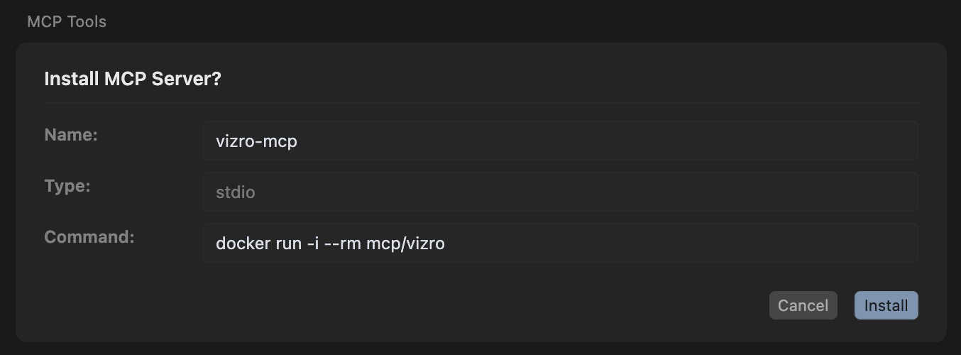 Install Vizro-MCP on Cursor with Docker